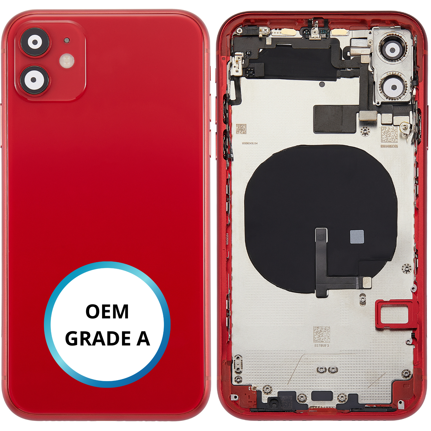Châssis arrière - iPhone 11 - Rouge - Avec composants + CDC (ORIGINAL GRADE A)