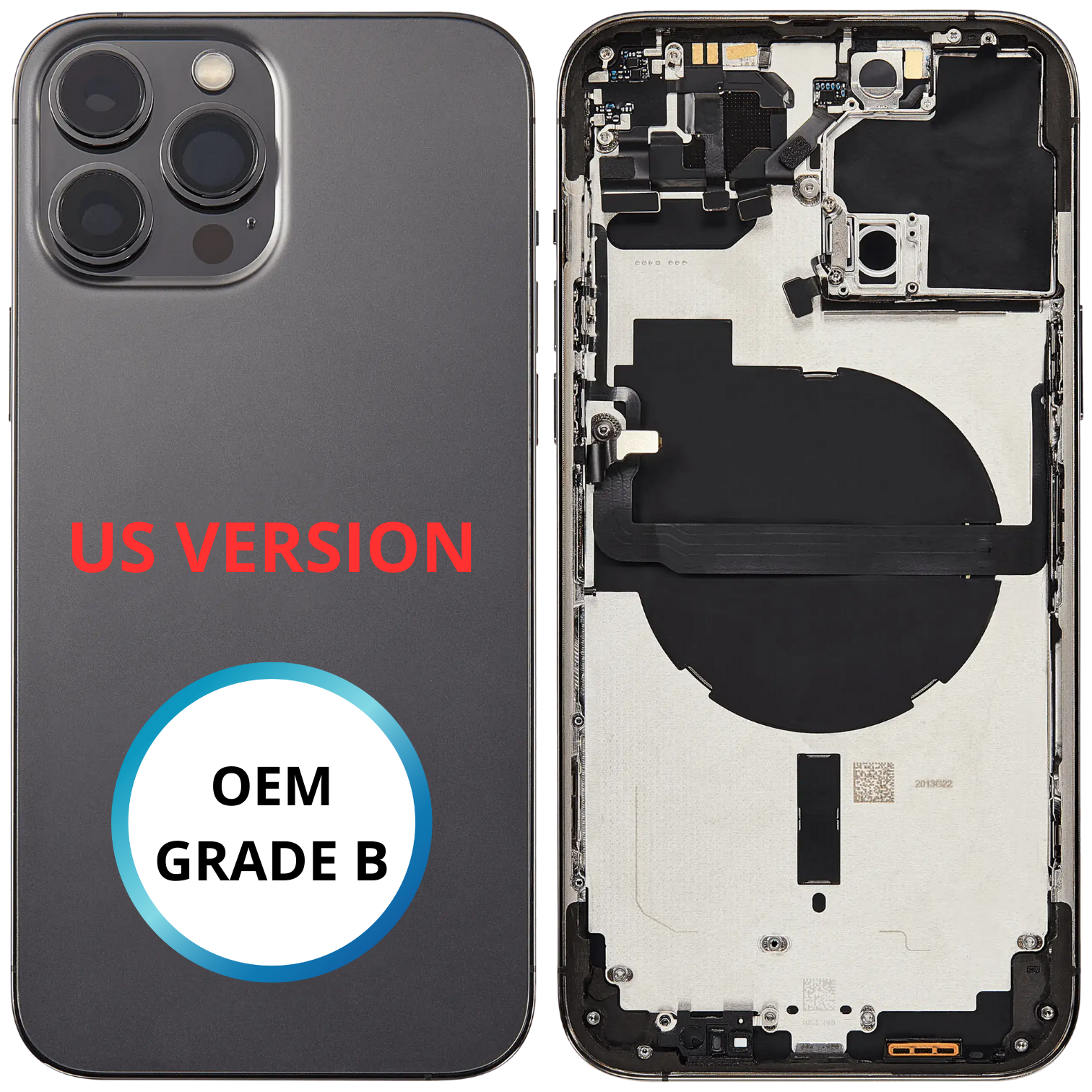 Châssis arrière - iPhone 13 ProMax US VERSION - Graphite - Avec composants (ORIGINAL GRADE B)