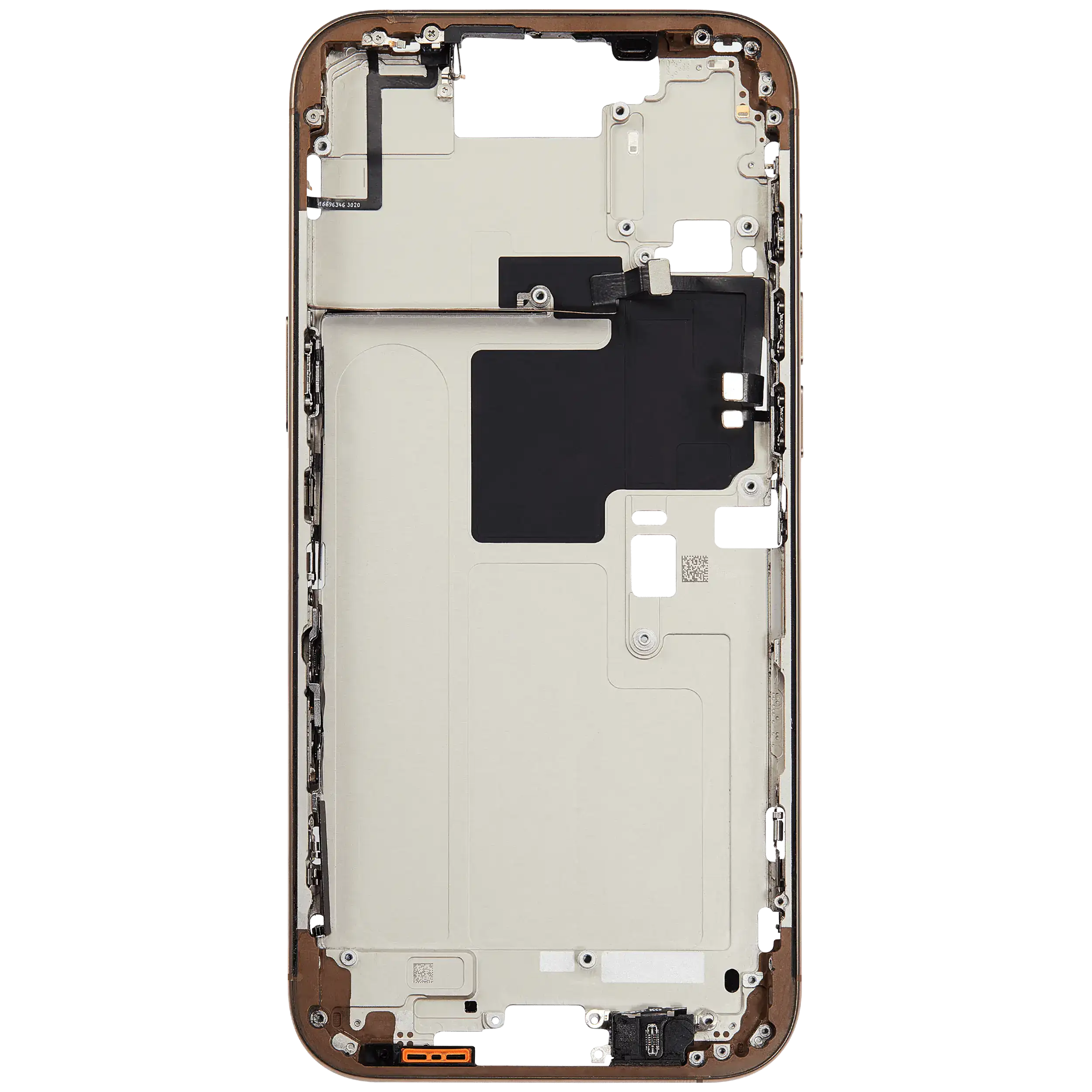 Châssis intermédiaire - iPhone 16 ProMax - Titane Sable (Gold) - Nappe power + volume (ORIGINAL GRADE A)
