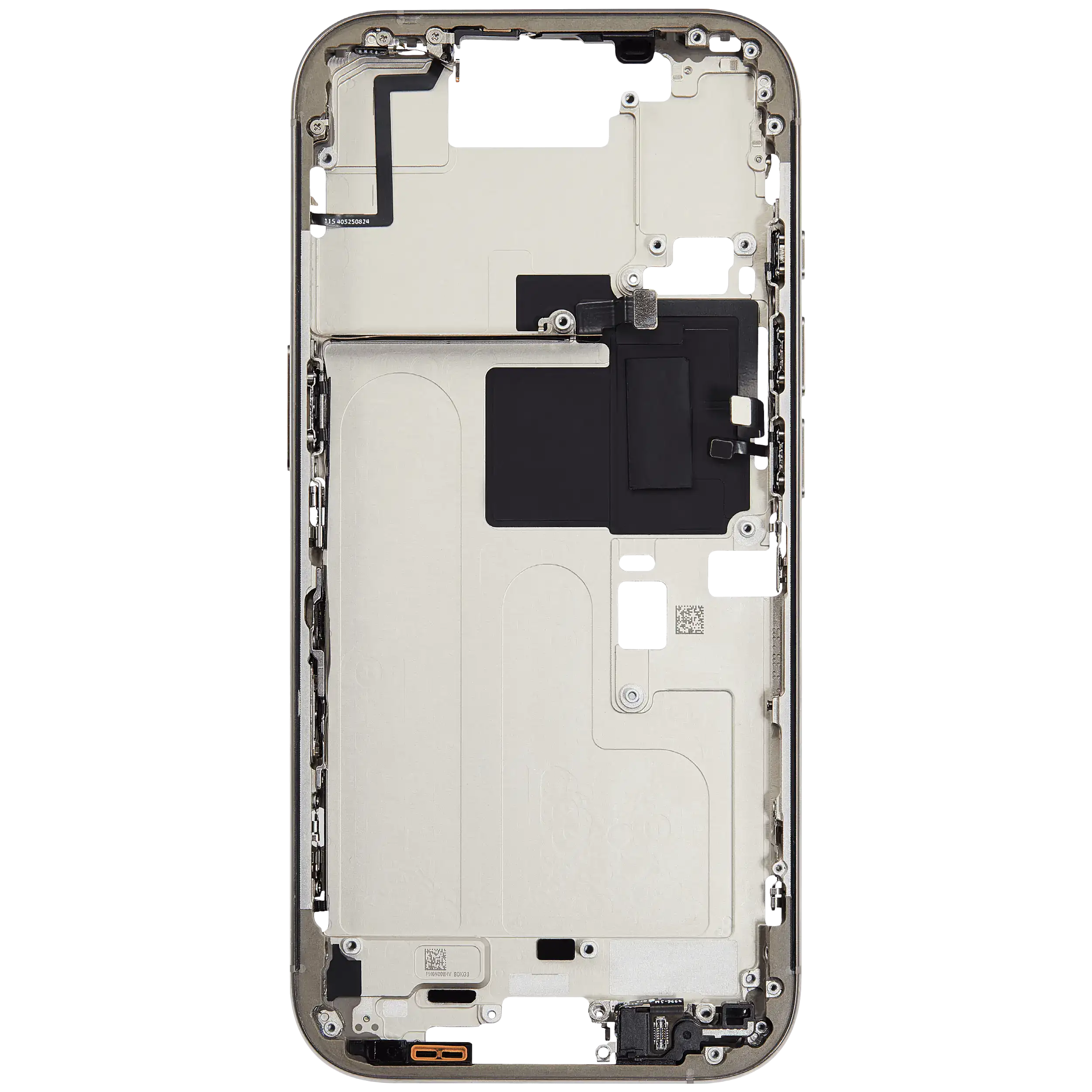 Châssis intermédiaire - iPhone 16 Pro - Titane Naturel - Nappe power + volume (ORIGINAL GRADE A)