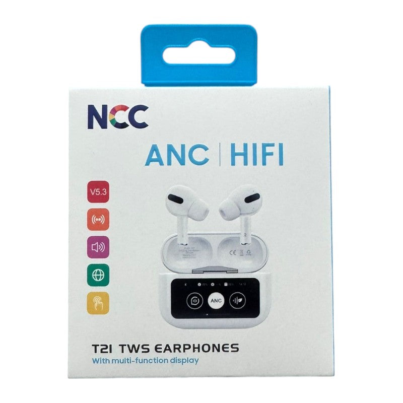 Écouteurs Bluetooth NCC T21 - Écran Intelligent - Réduction de Bruit Active (ANC)