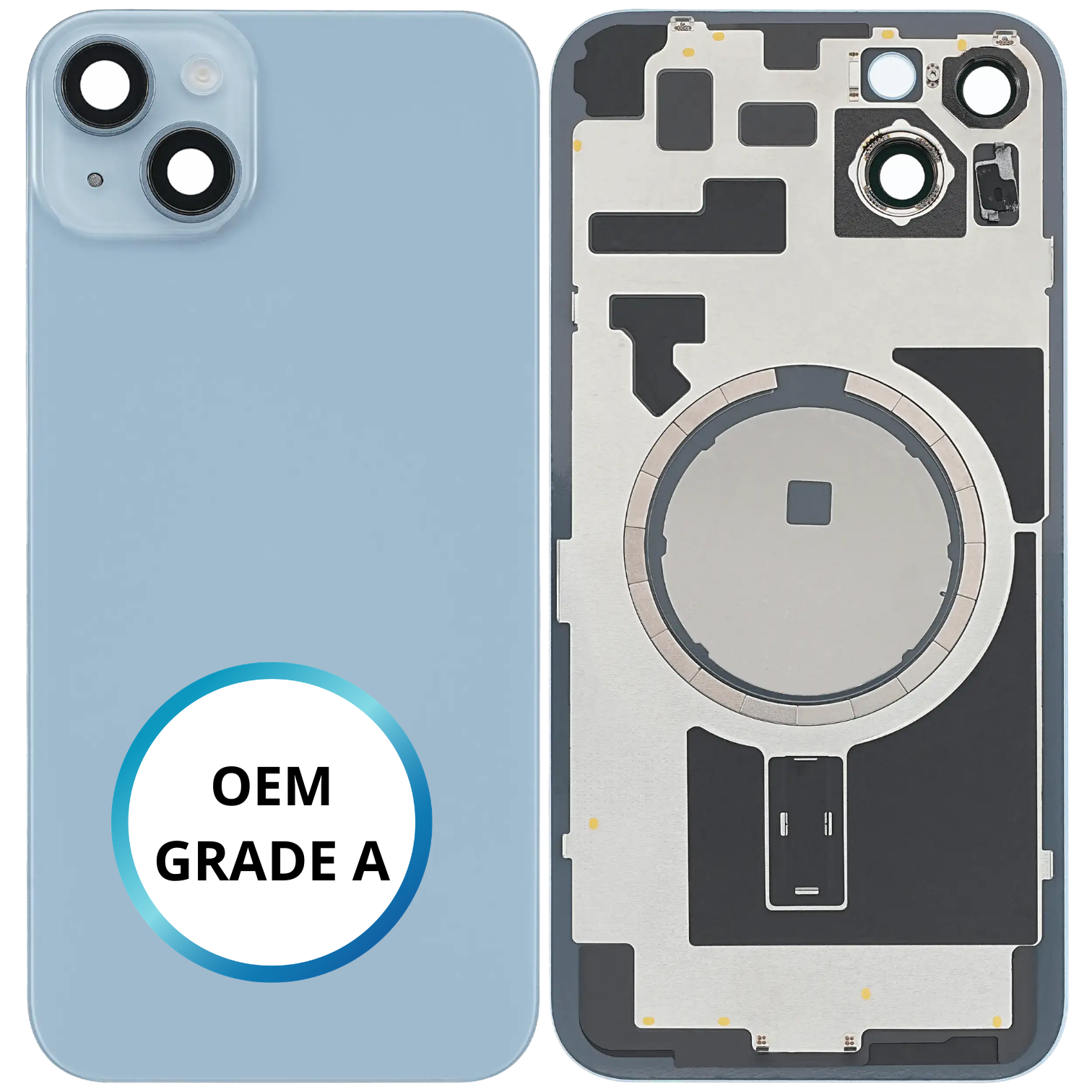 Vitre arrière assemblée - iPhone 14 Plus - Bleu (ORIGINAL PULLED GRADE A)