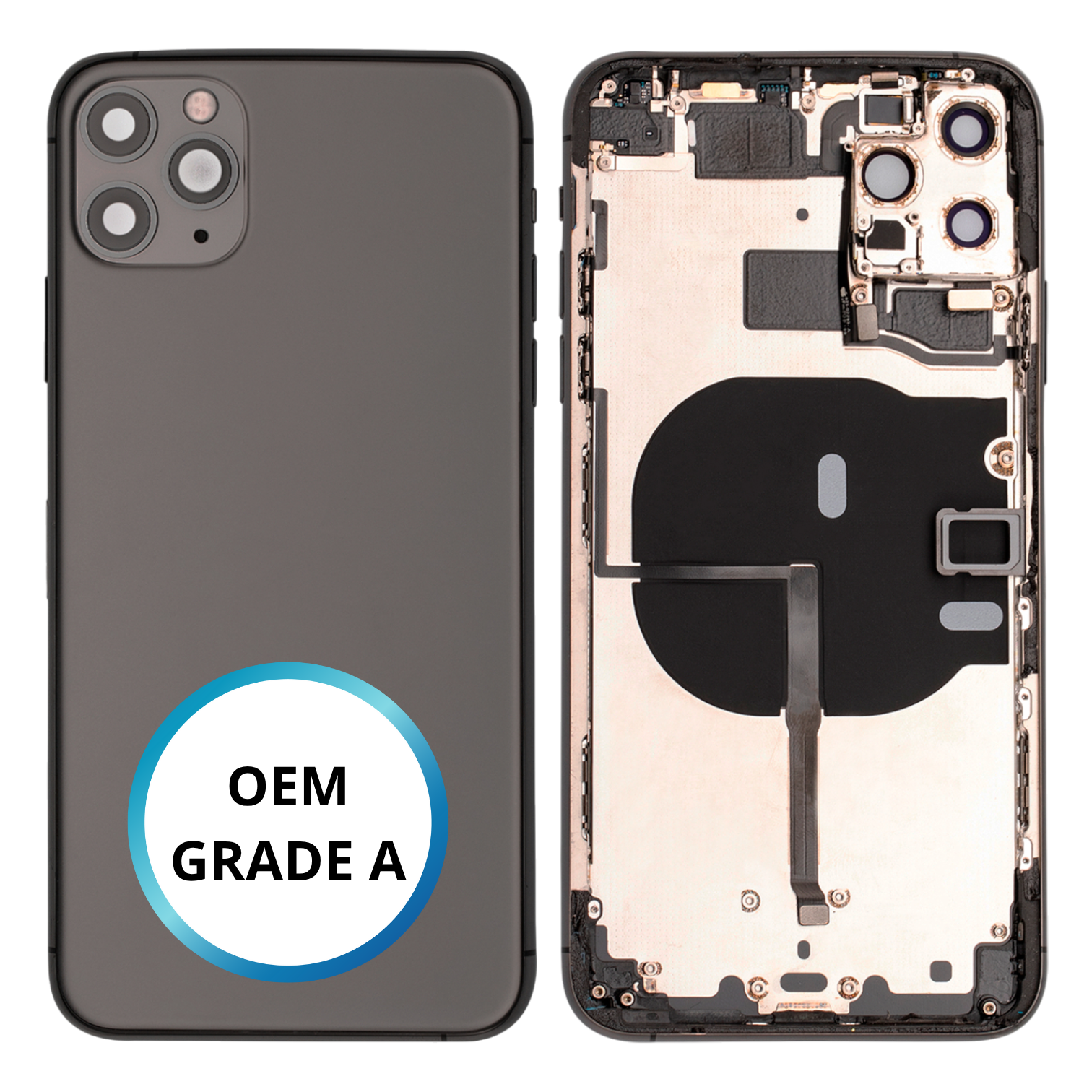 Châssis arrière - iPhone 11 ProMax - Gris Sidéral - Avec composants (ORIGINAL GRADE A)