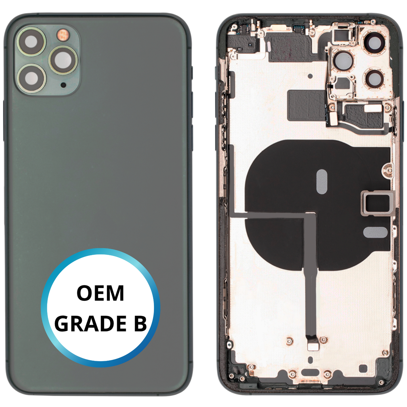 Châssis arrière - iPhone 11 Pro Max - Vert Nuit - Avec composants (ORIGINAL GRADE B)
