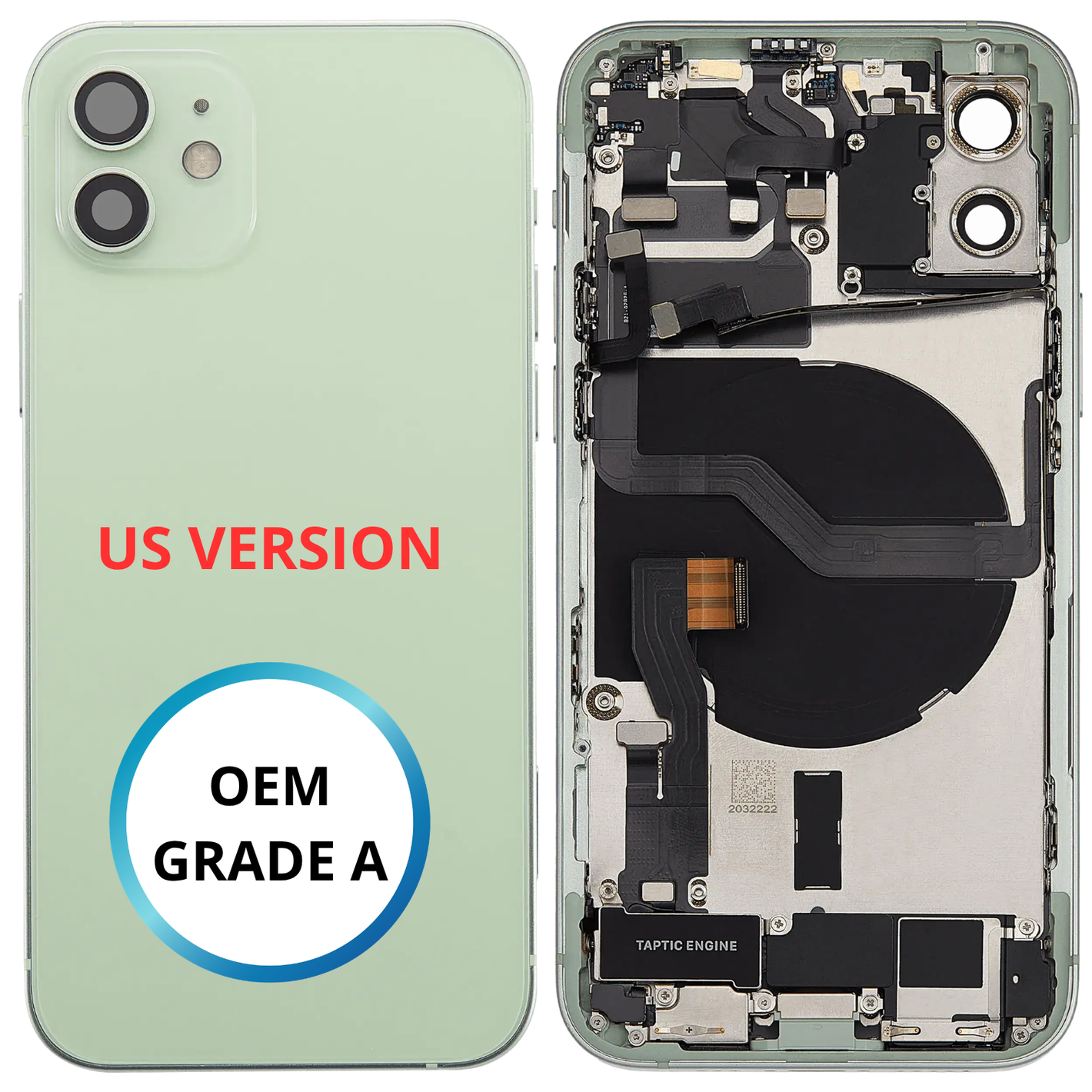 Châssis arrière - iPhone 12 US VERSION - Vert | Complet avec composants (ORIGINAL GRADE A)