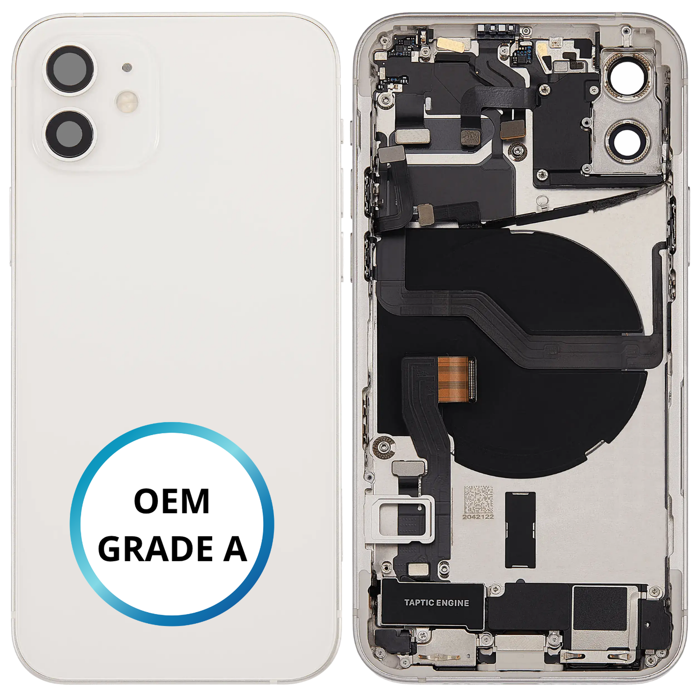 Châssis arrière - iPhone 12 - Blanc | Complet avec composants (ORIGINAL GRADE A)