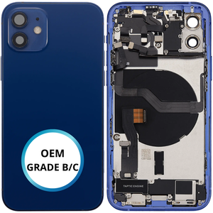 Châssis arrière - iPhone 12 - Bleu - Complet avec composants (ORIGINAL GRADE B/C)