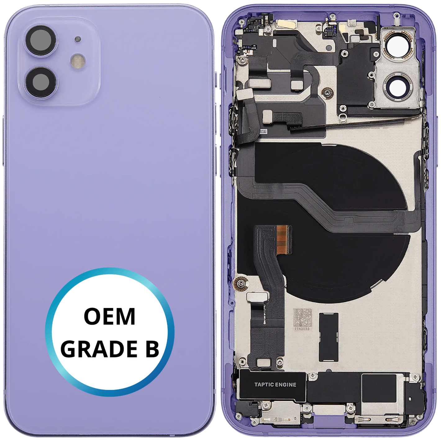 Châssis arrière - iPhone 12 - Violet - Complet avec composants (ORIGINAL GRADE B)
