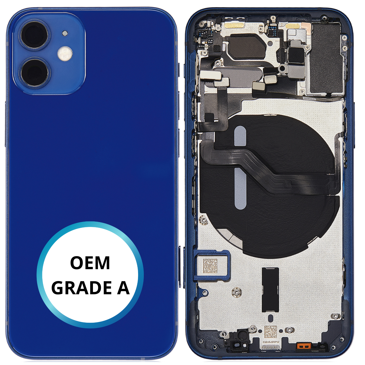 Châssis arrière - iPhone 12 Mini - Bleu - Avec composants (ORIGINAL GRADE A)
