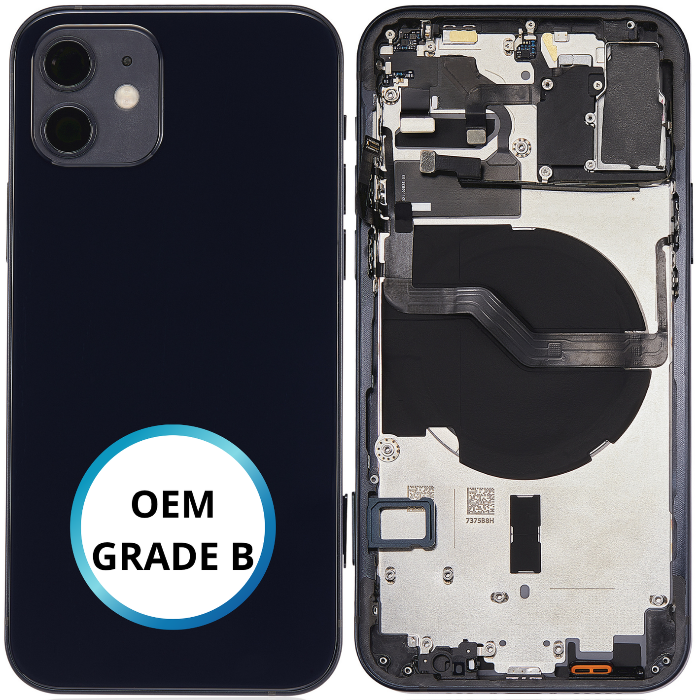 Châssis arrière - iPhone 12 - Noir | Avec composants (ORIGINAL GRADE B)