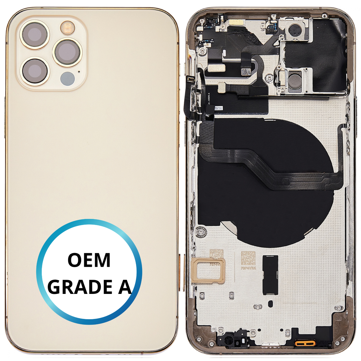Châssis arrière - iPhone 12 Pro - Or Gold - Avec composants (ORIGINAL GRADE A)
