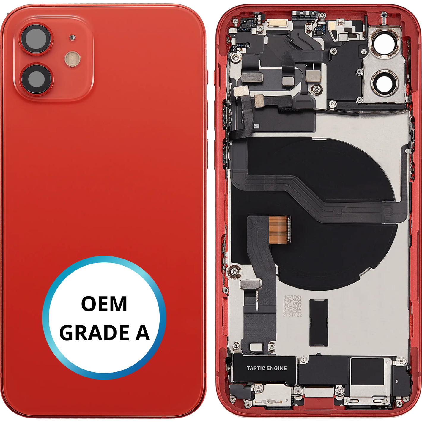 Châssis arrière - iPhone 12 - Rouge - Complet avec composants (ORIGINAL GRADE A)