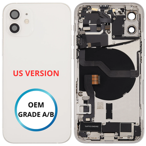 Châssis arrière - iPhone 12 US VERSION - Blanc | Complet avec composants (ORIGINAL GRADE A/B)