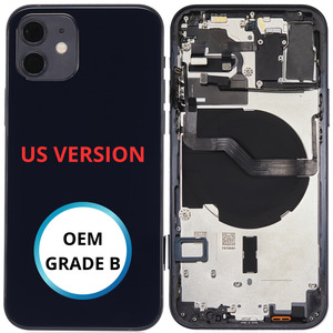 Châssis arrière - iPhone 12 US VERSION - Noir | Avec composants (ORIGINAL GRADE B)