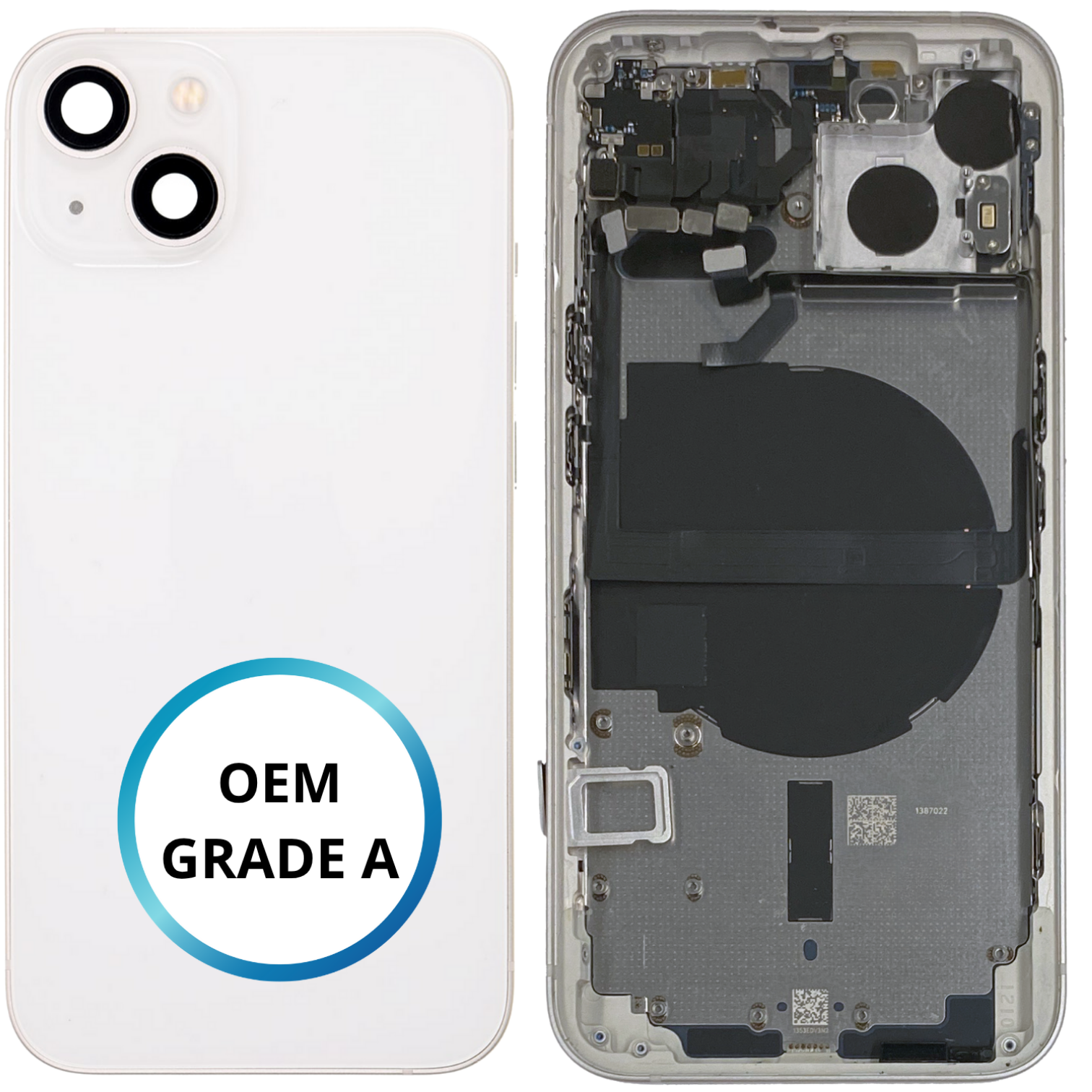 Châssis arrière - iPhone 13 - Blanc - Avec composants (ORIGINAL GRADE A)