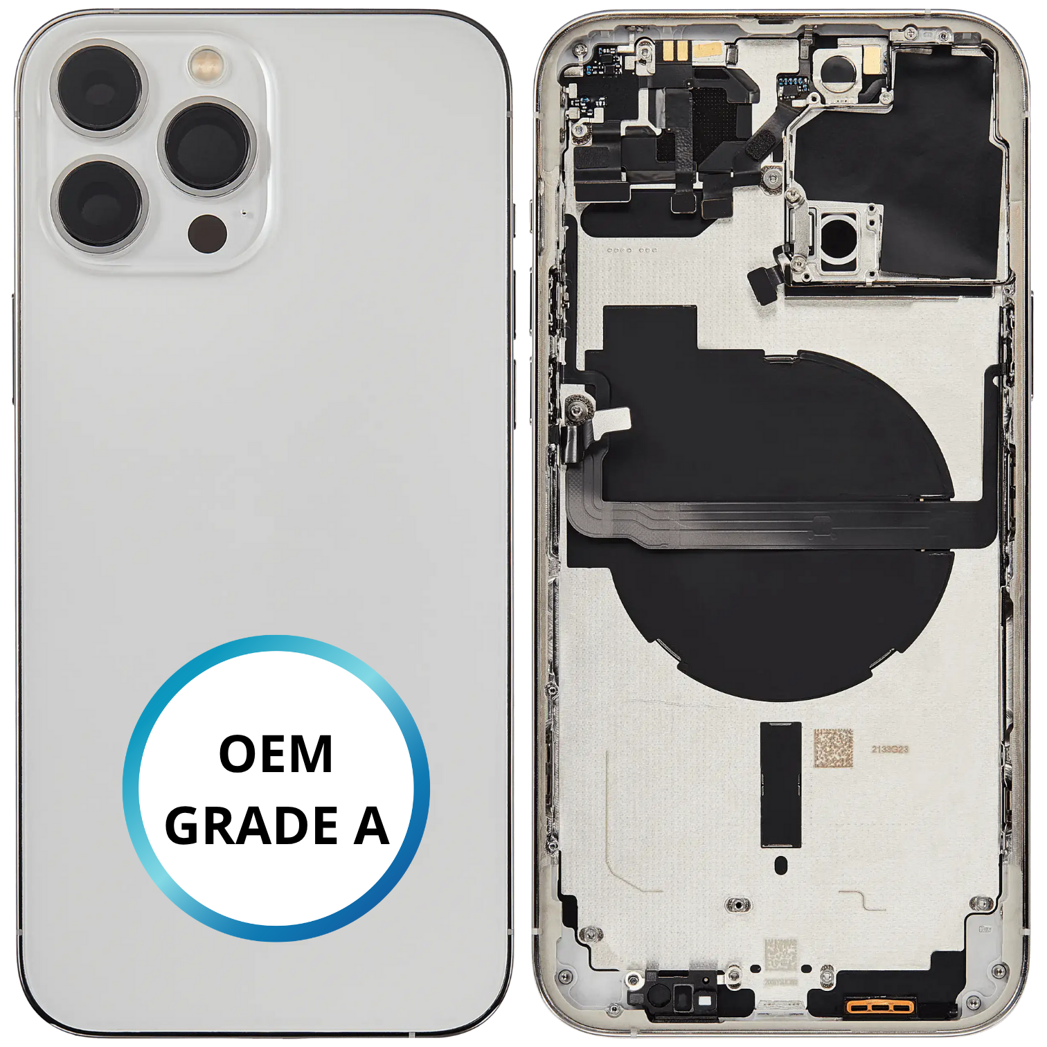 Châssis arrière - iPhone 13 ProMax - Blanc - Avec composants (ORIGINAL GRADE A)