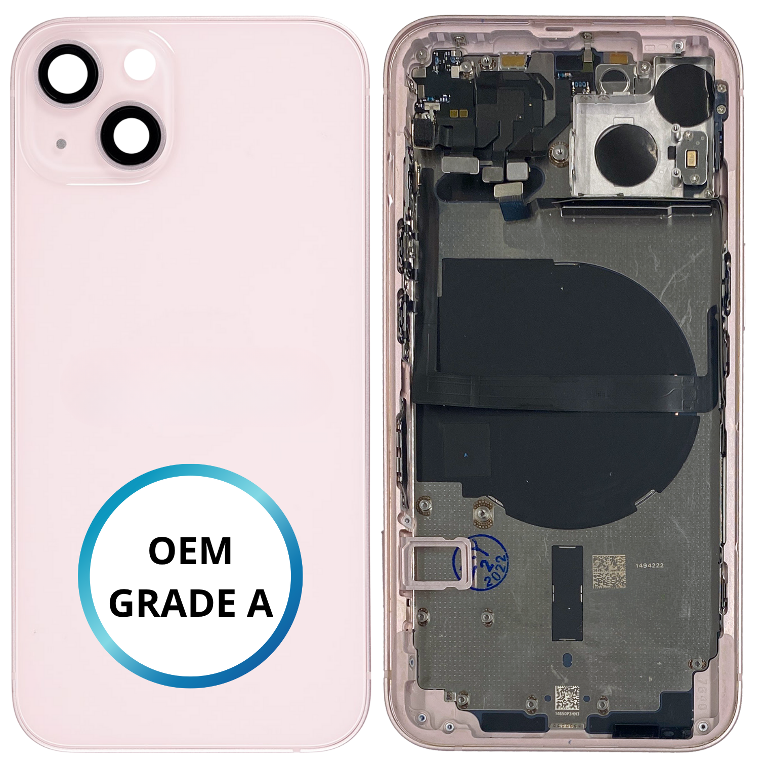 Châssis arrière - iPhone 13 - Rose - Avec composants (ORIGINAL GRADE A)