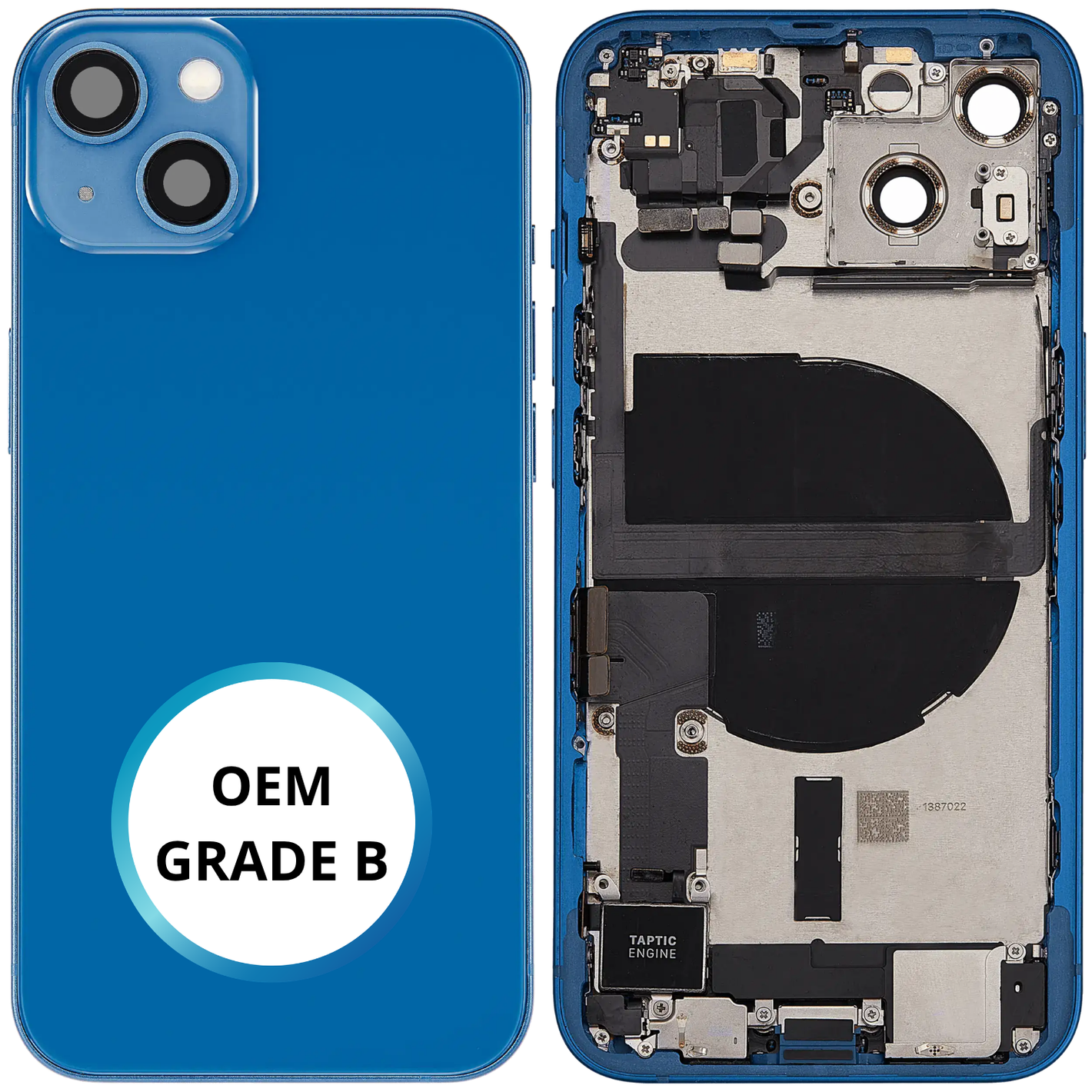 Châssis arrière - iPhone 13 - Bleu | Complet avec composants (ORIGINAL GRADE B)