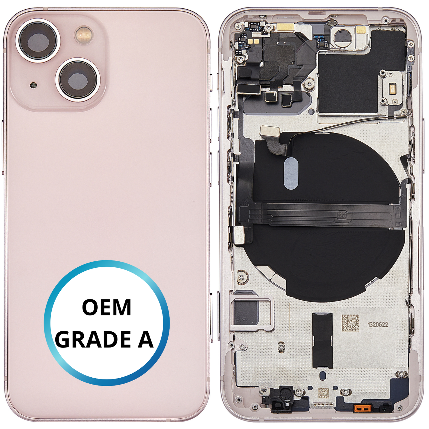Châssis arrière - iPhone 13 Mini - Rose - Avec composants (ORIGINAL GRADE A)