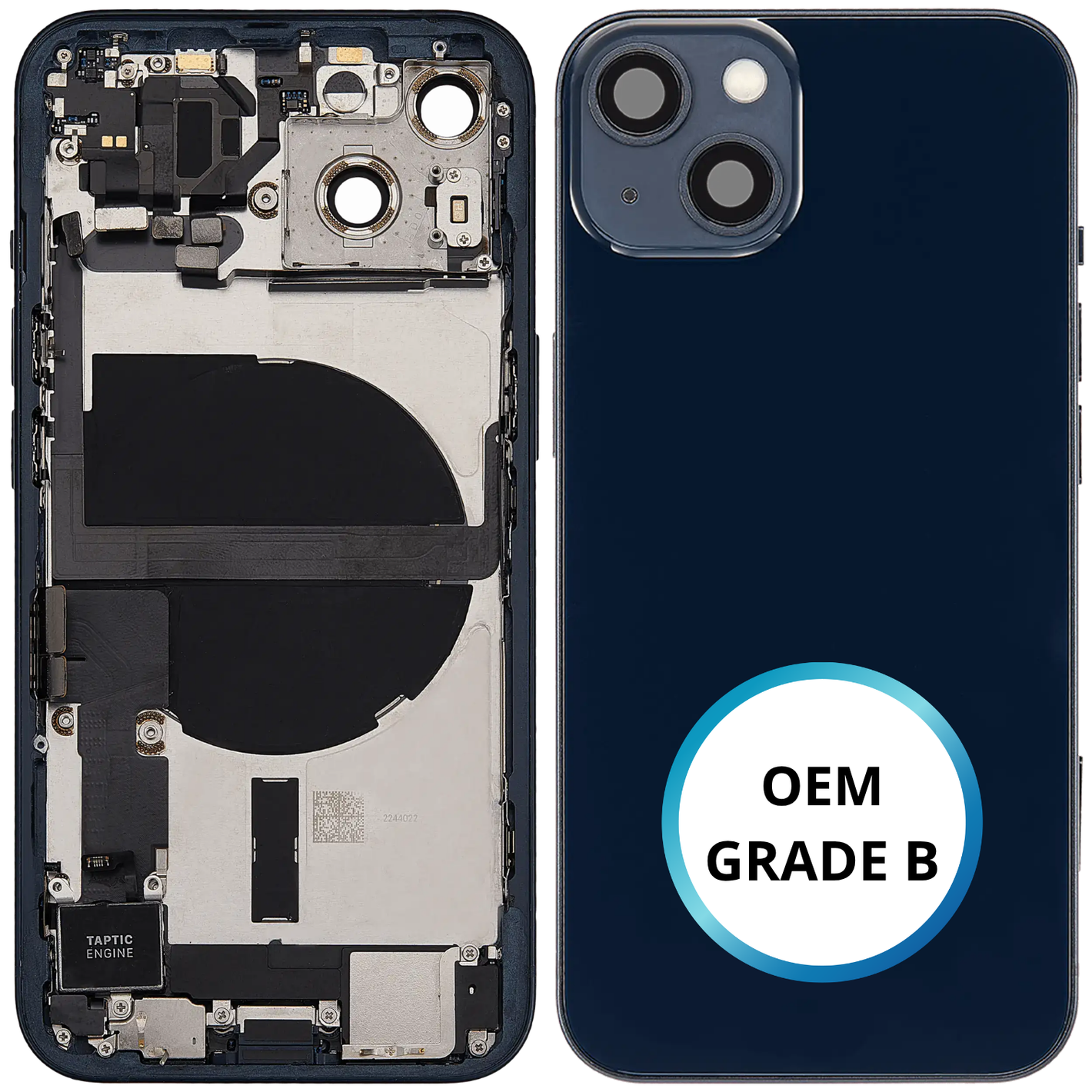 Châssis arrière - iPhone 13 - Noir | Complet avec composants (ORIGINAL GRADE B)