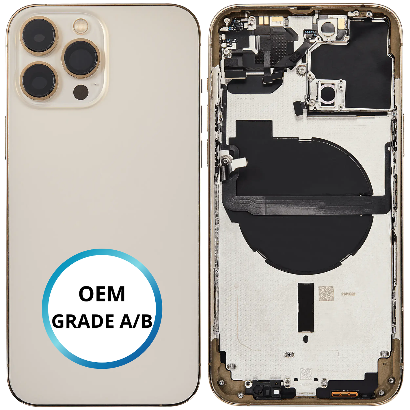Châssis arrière - iPhone 13 Pro Max - Or/Gold - Avec composants (ORIGINAL GRADE A/B)