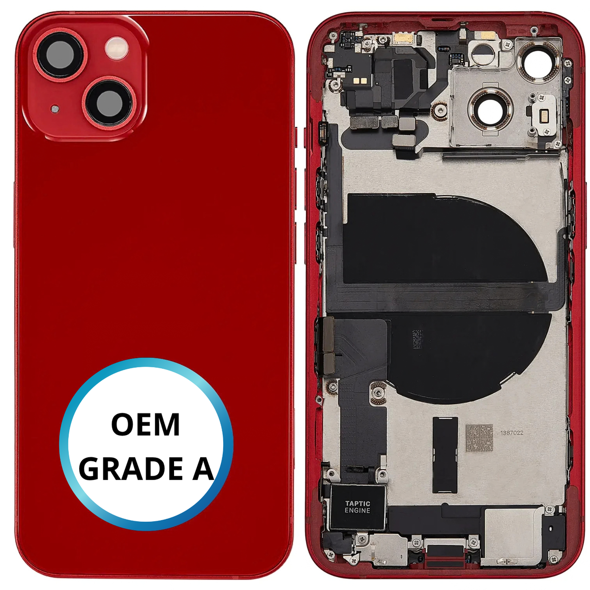 Châssis arrière - iPhone 13 - Rouge | Complet avec composants (ORIGINAL GRADE A)