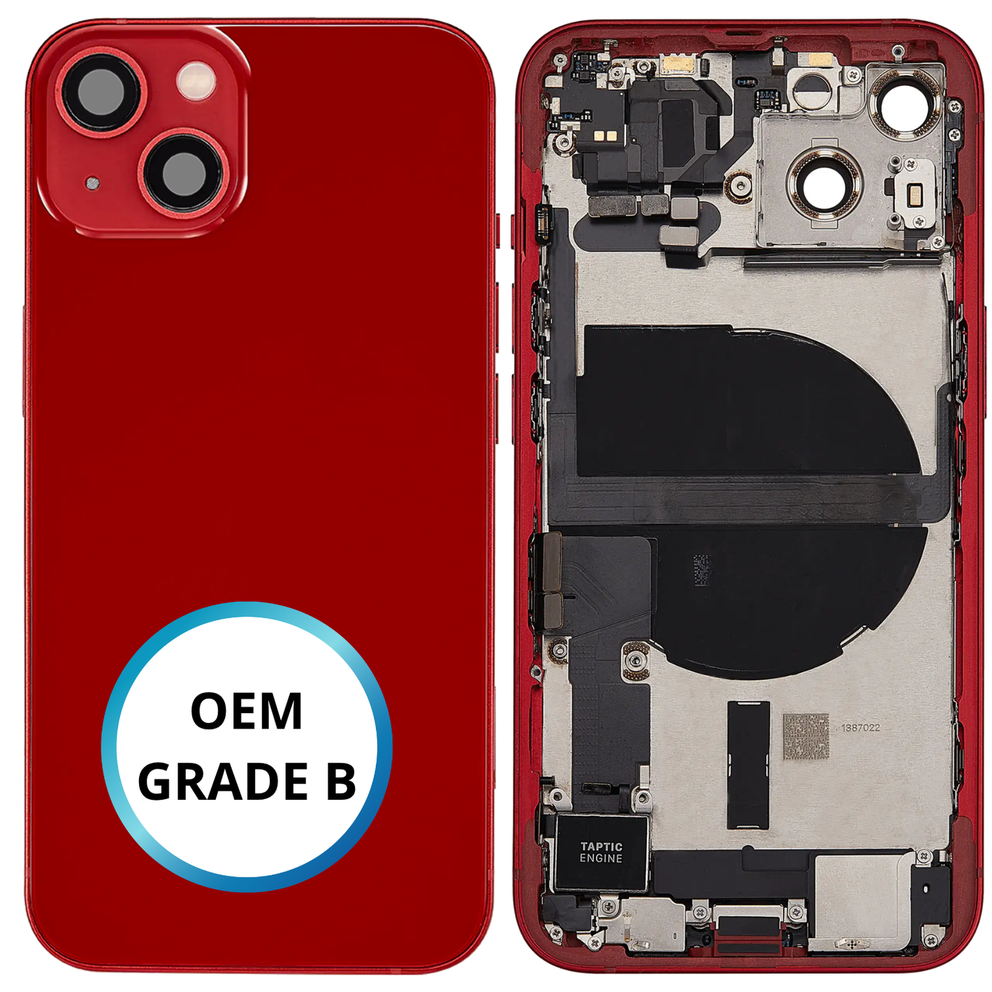 Châssis arrière - iPhone 13 - Rouge | Complet avec composants (ORIGINAL GRADE B)