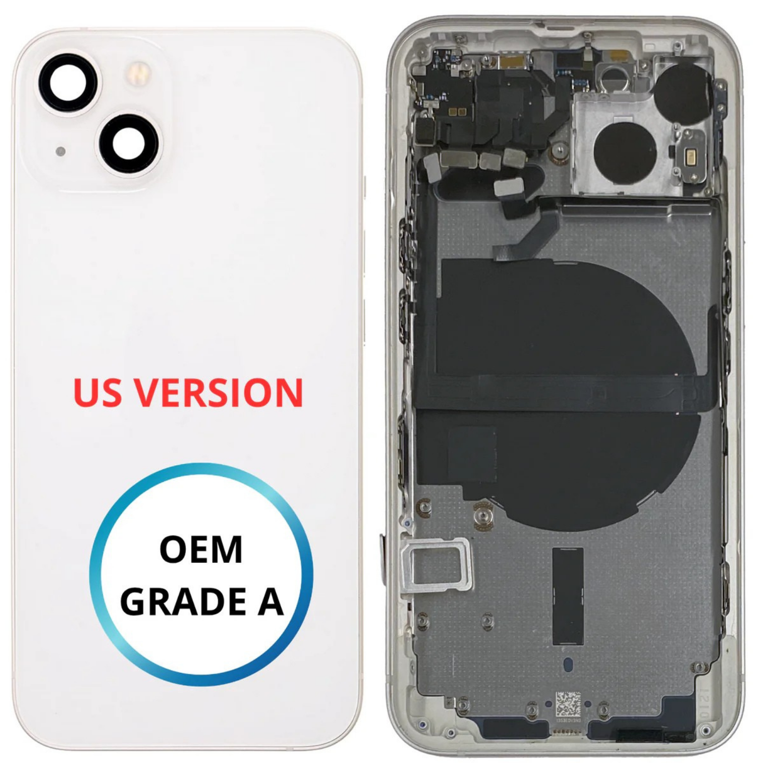 Châssis arrière - iPhone 13 US VERSION - Blanc - Avec composants (ORIGINAL GRADE A)
