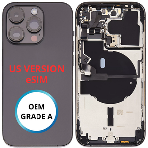 Châssis arrière - iPhone 14 Pro - eSIM US VERSION - Noir - Avec composants (ORIGINAL GRADE A)