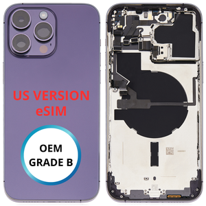 Châssis arrière - iPhone 14 ProMax - eSIM US VERSION - Violet - Avec composants (ORIGINAL GRADE B)