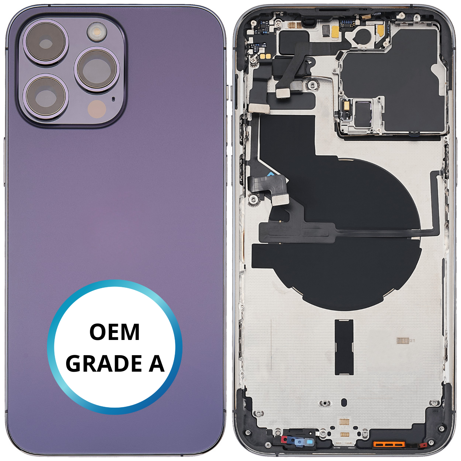 Châssis arrière - iPhone 14 ProMax - Violet - Avec composants (ORIGINAL GRADE A)
