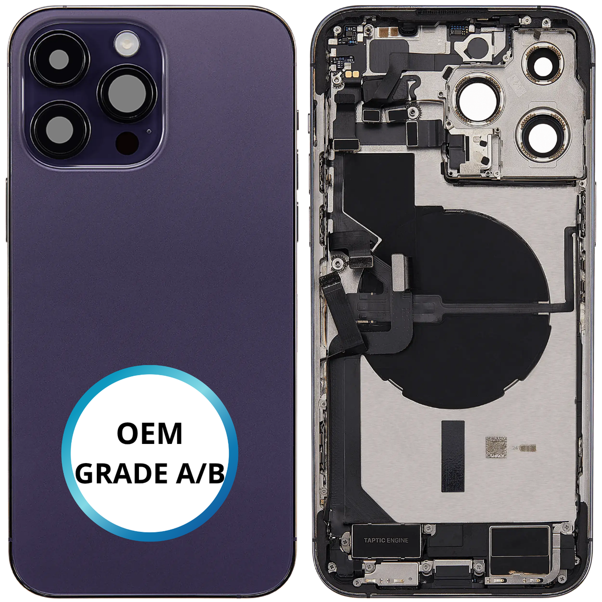 Châssis arrière - iPhone 14 Pro Max - Violet | Complet avec composants (ORIGINAL GRADE A/B)