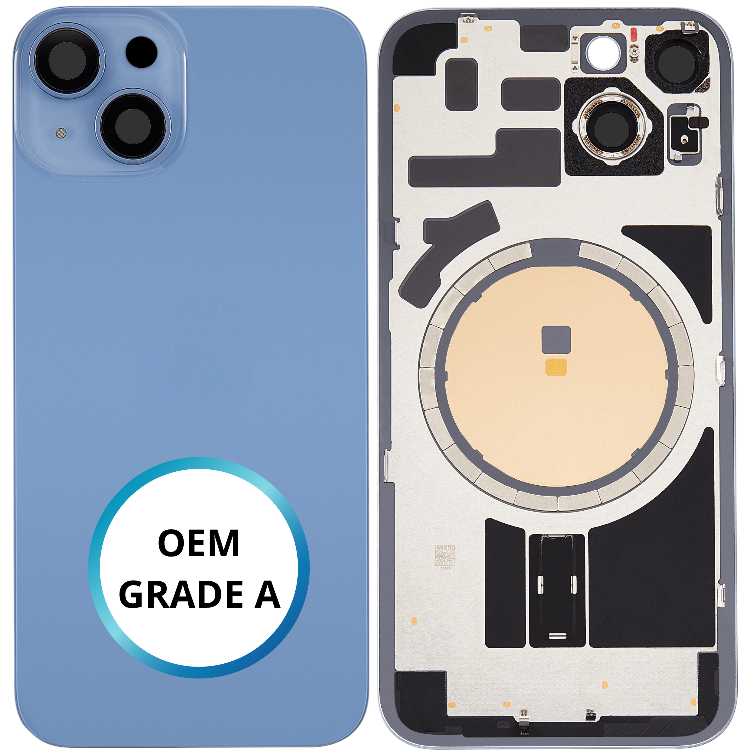 Vitre arrière assemblée - iPhone 14 - Bleu (ORIGINAL PULLED GRADE A)