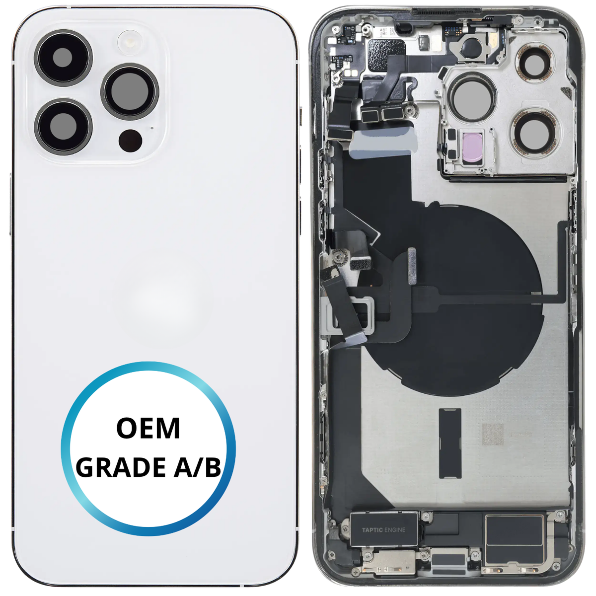 Châssis arrière - iPhone 14 Pro Max - Blanc | Complet avec composants (ORIGINAL GRADE A/B)