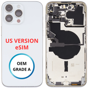 Châssis arrière - iPhone 14 ProMax - eSIM US VERSION - Blanc - Avec composants (ORIGINAL GRADE A)