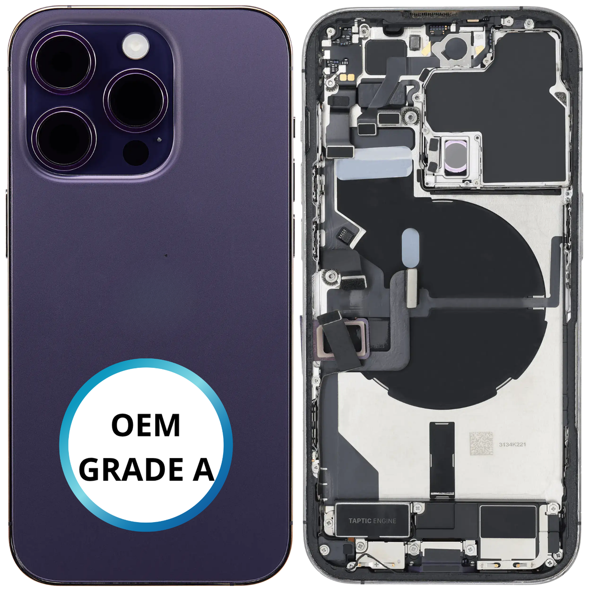 Châssis arrière - iPhone 14 Pro - Violet | Complet avec composants (ORIGINAL GRADE A)