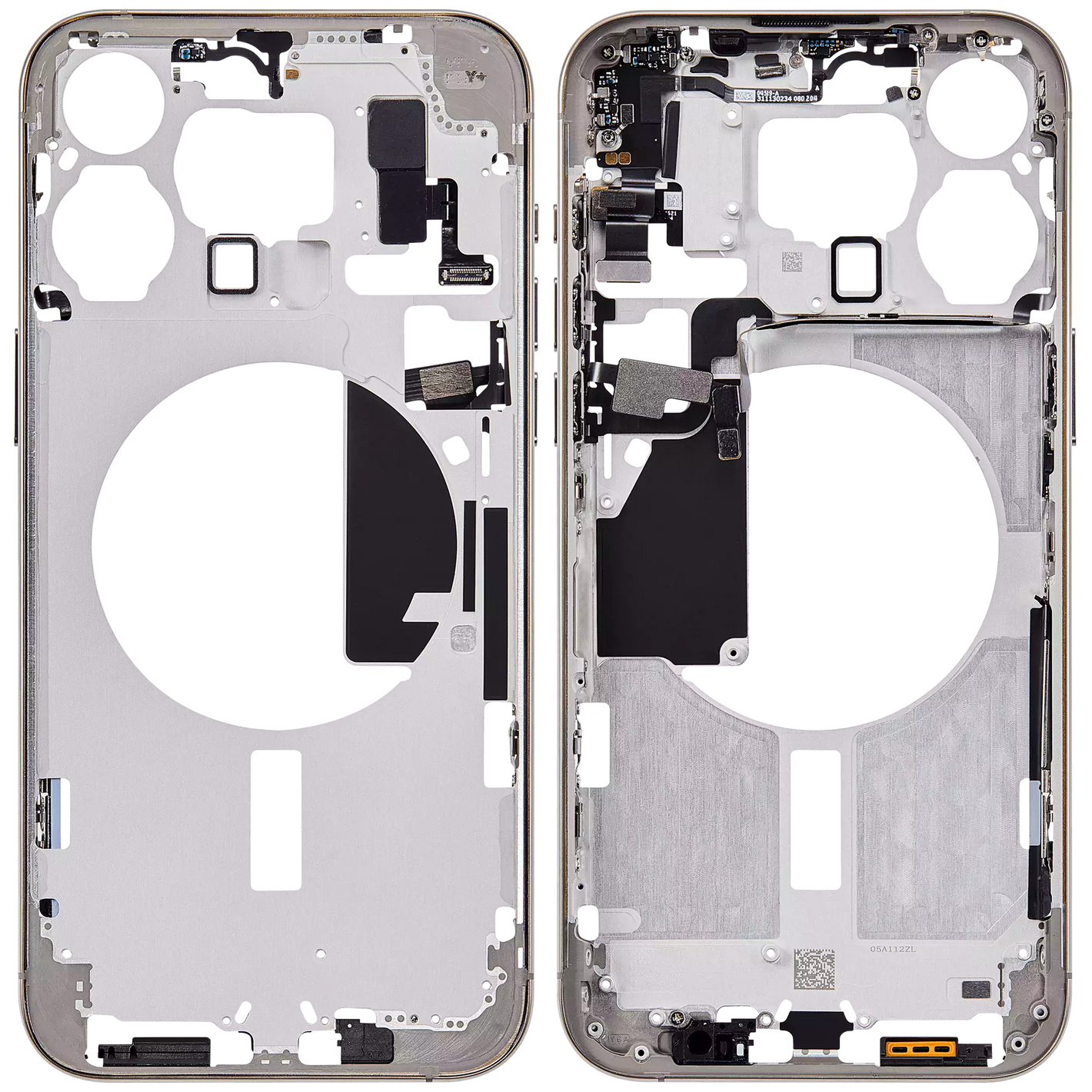 Châssis intermédiaire - iPhone 15 Pro Max - Titane Naturel - Avec composants