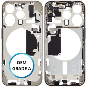 Châssis intermédiaire - iPhone 15 Pro - Titane Naturel - Avec composants (ORIGINAL GRADE A)