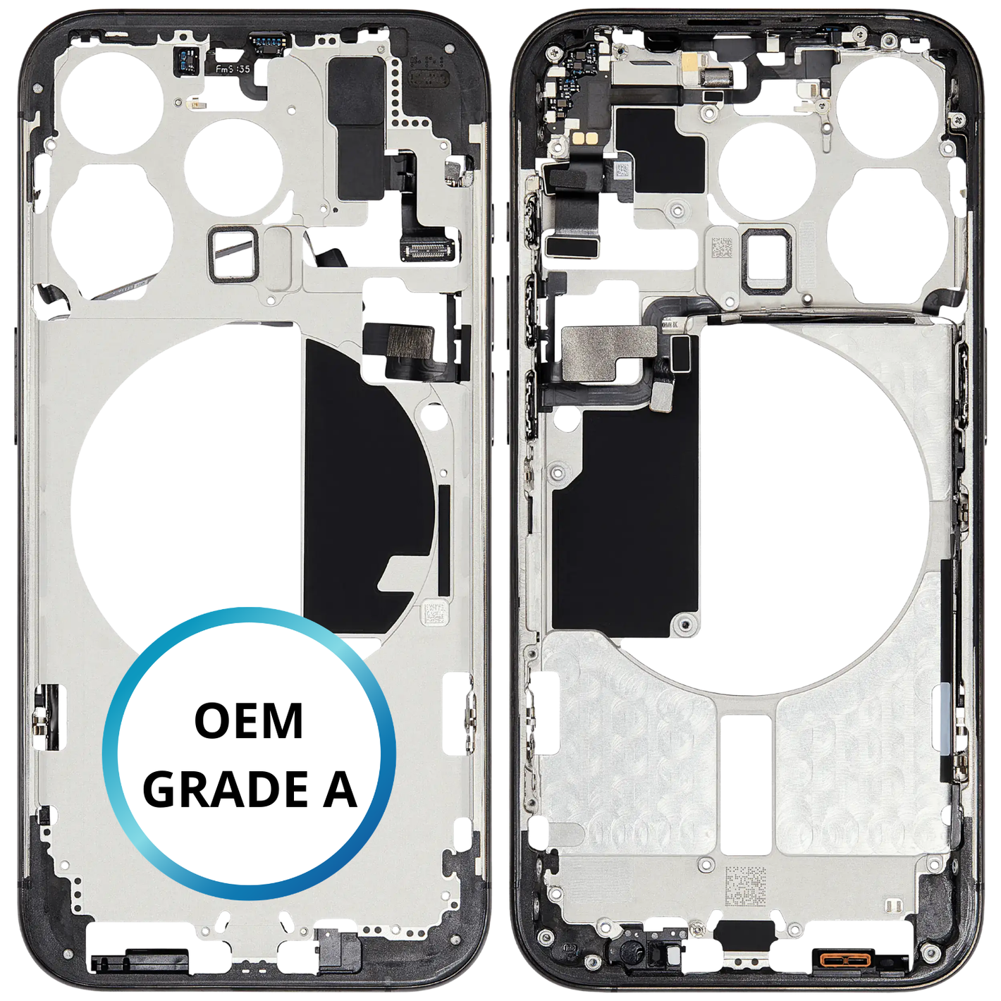 Châssis intermédiaire - iPhone 15 Pro - Titane Noir - Avec composants (ORIGINAL GRADE A)