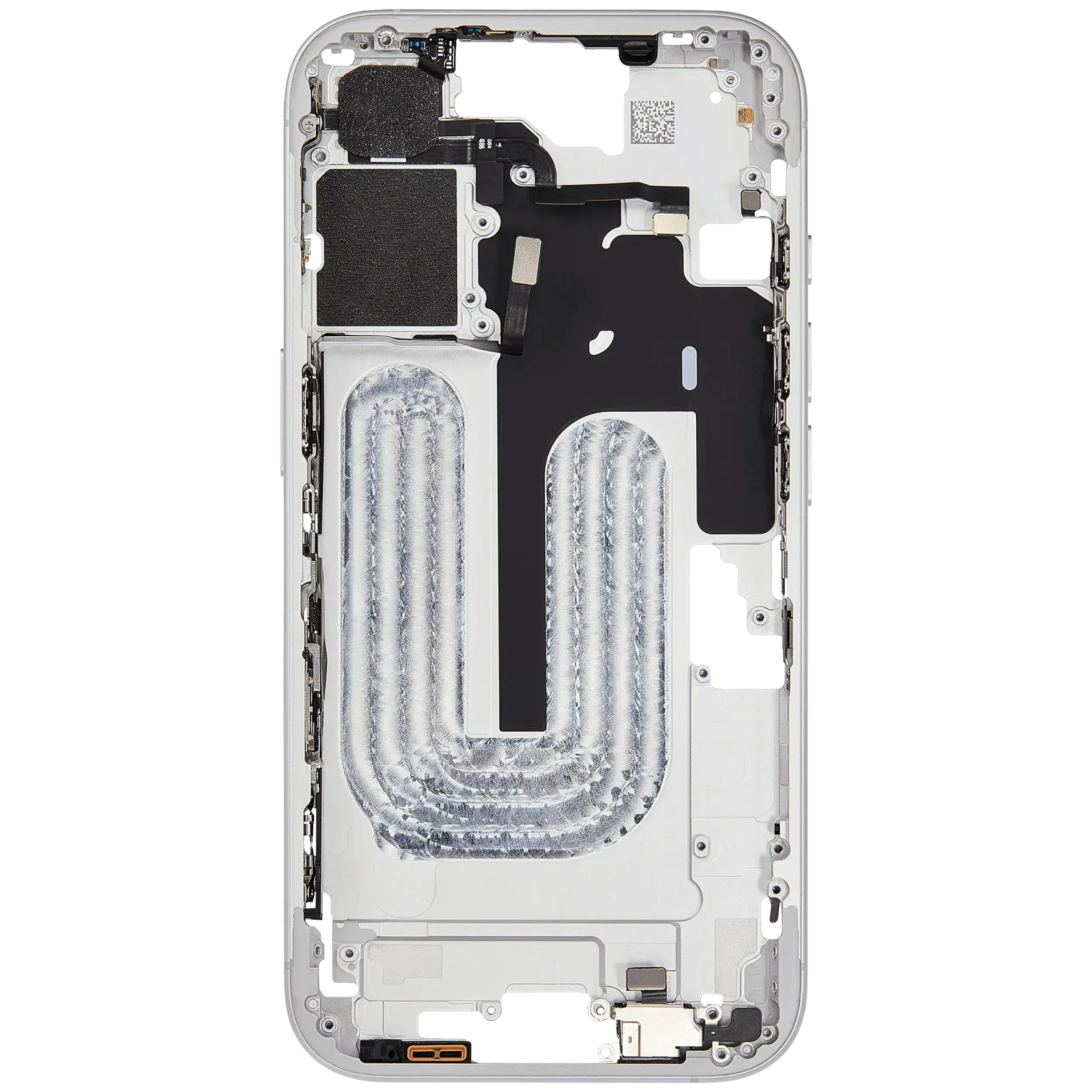 Châssis intermédiaire - iPhone 16 - Blanc - Nappe power + volume (ORIGINAL GRADE A)