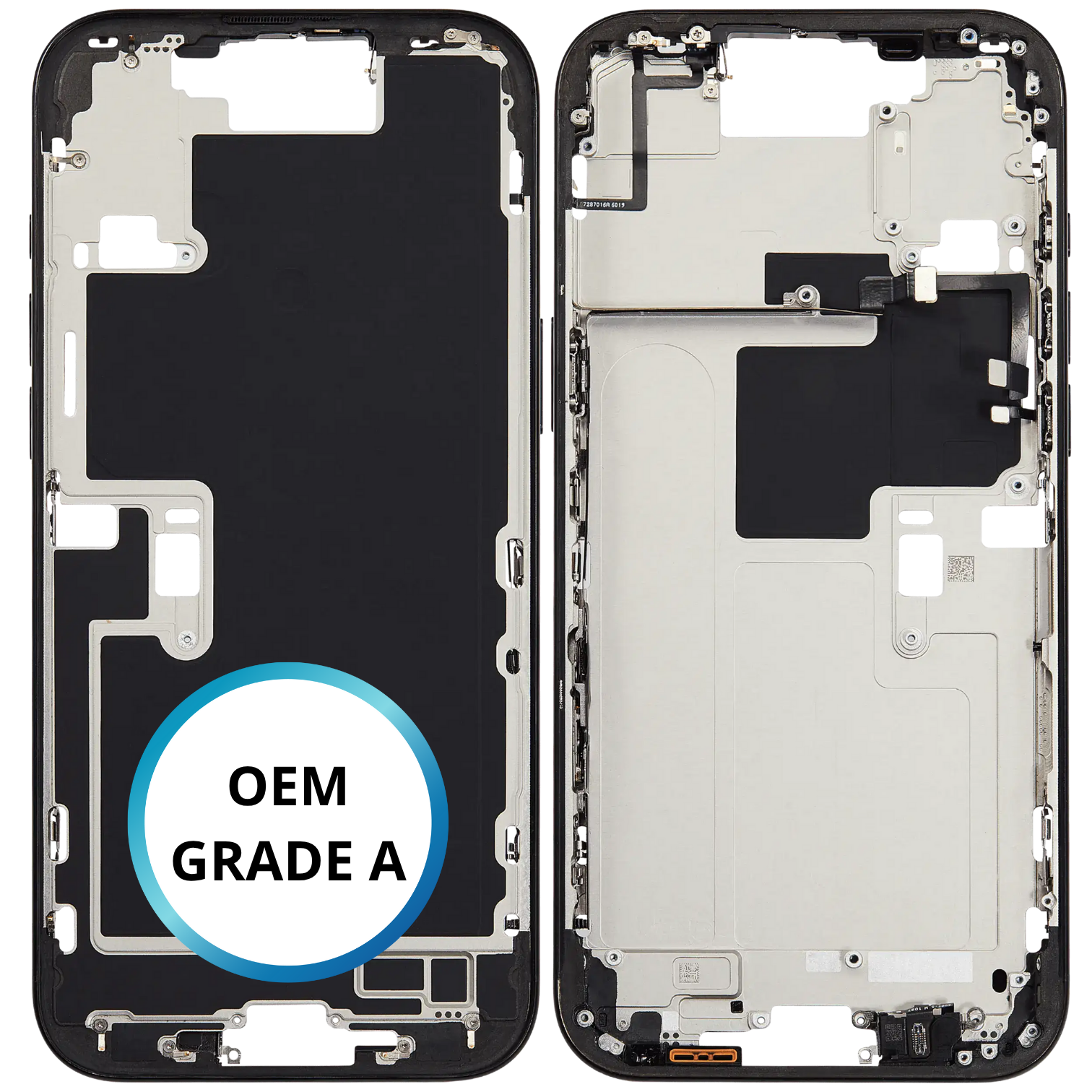 Châssis intermédiaire - iPhone 16 ProMax - Titane Noir - Nappe power + volume (ORIGINAL GRADE A)