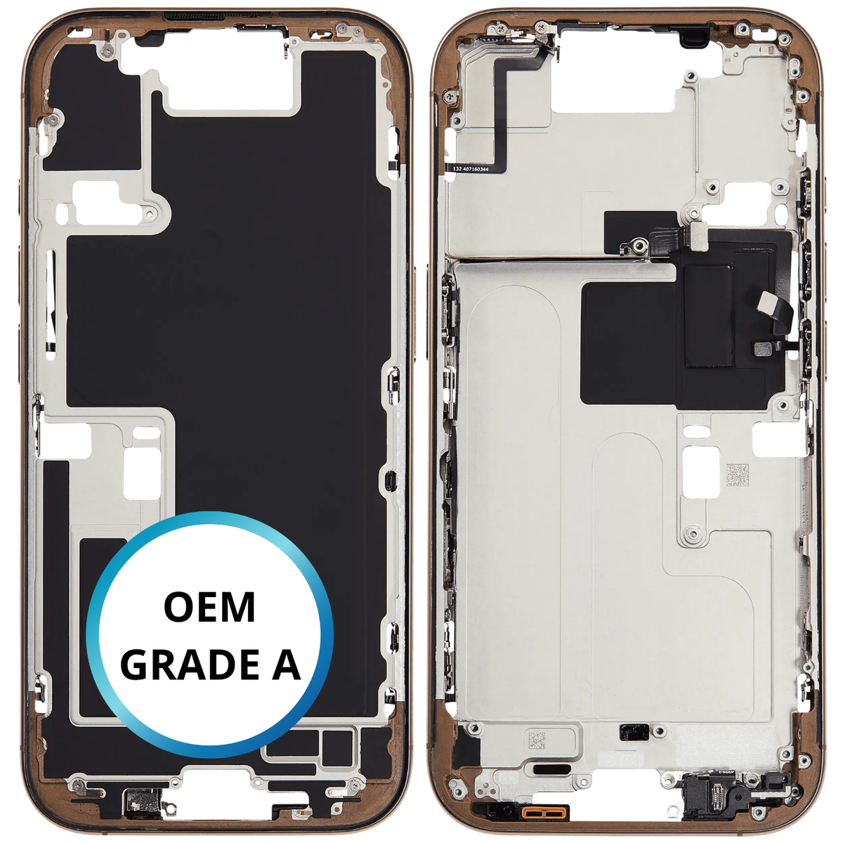 Châssis intermédiaire - iPhone 16 Pro - Titane Sable (Gold) | Avec composants (ORIGINAL GRADE A)