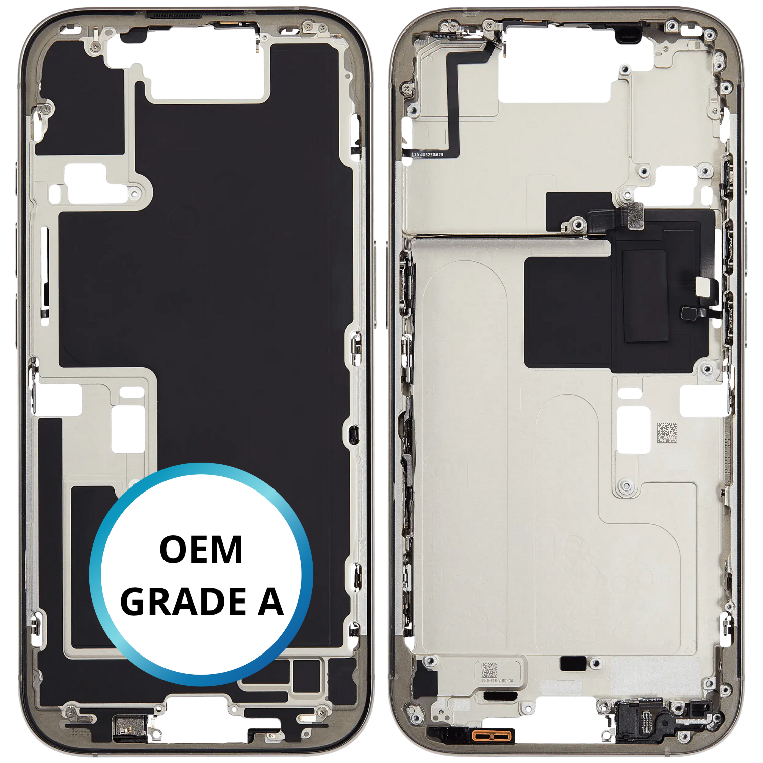 Châssis intermédiaire - iPhone 16 Pro - Titane Naturel - Nappe power + volume (ORIGINAL GRADE A)