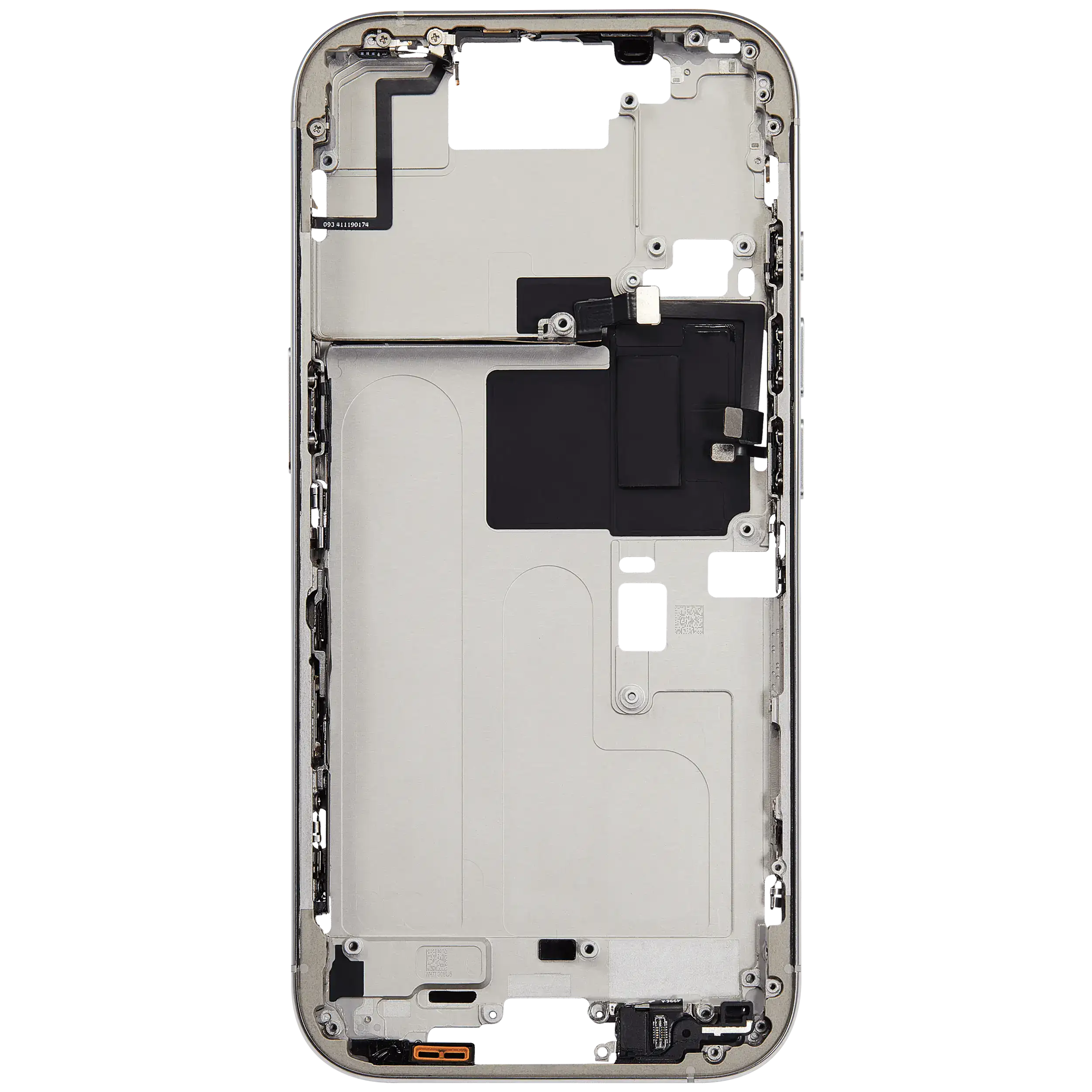 Châssis intermédiaire - iPhone 16 Pro - Titane Blanc - Nappe power + volume (ORIGINAL GRADE A)