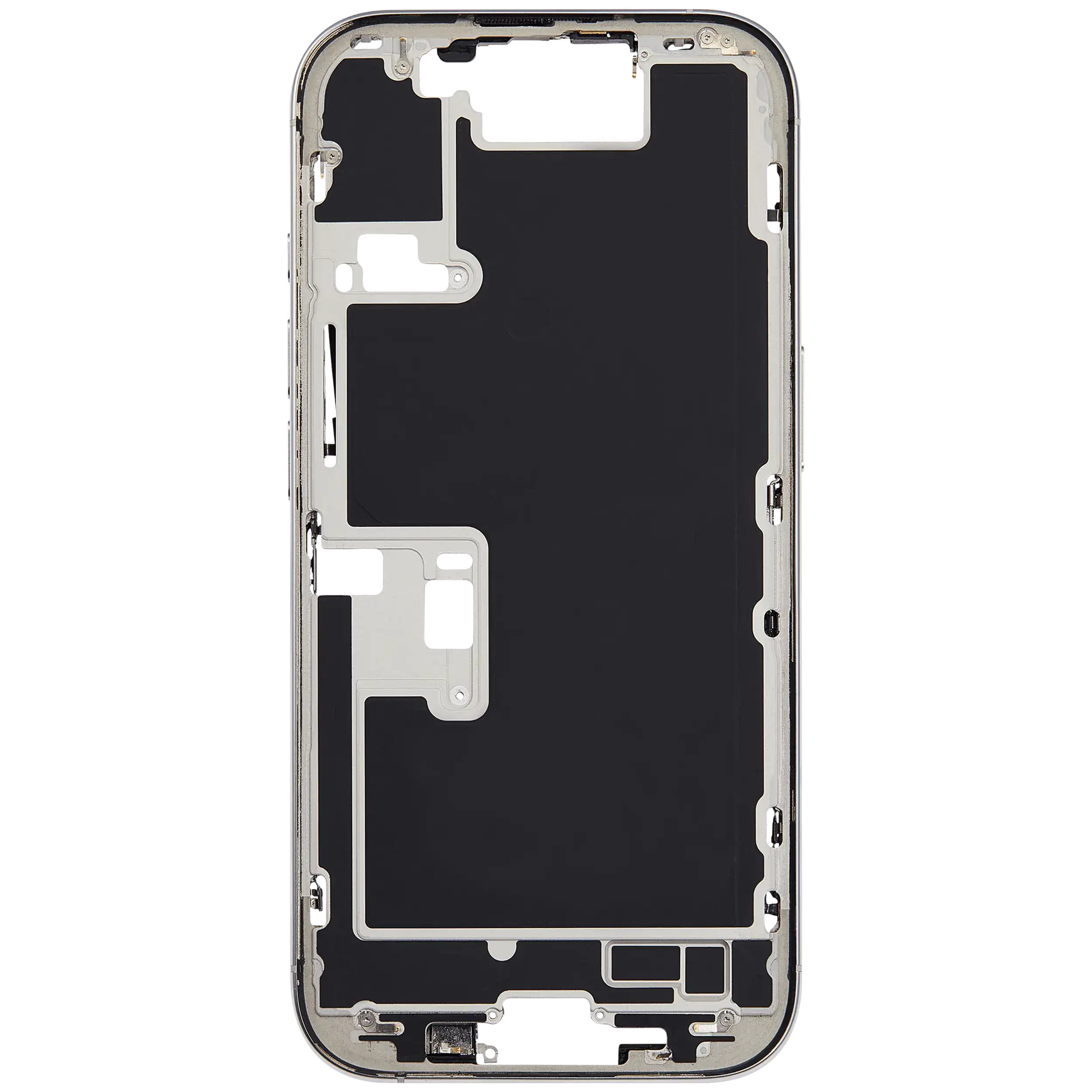 Châssis intermédiaire - iPhone 16 Pro - Titane Blanc - Nappe power + volume (ORIGINAL GRADE A)