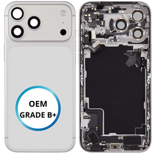 Châssis arrière - iPhone 17 Pro Max - Argent / Blanc | Complet avec composants (ORIGINAL GRADE B+)