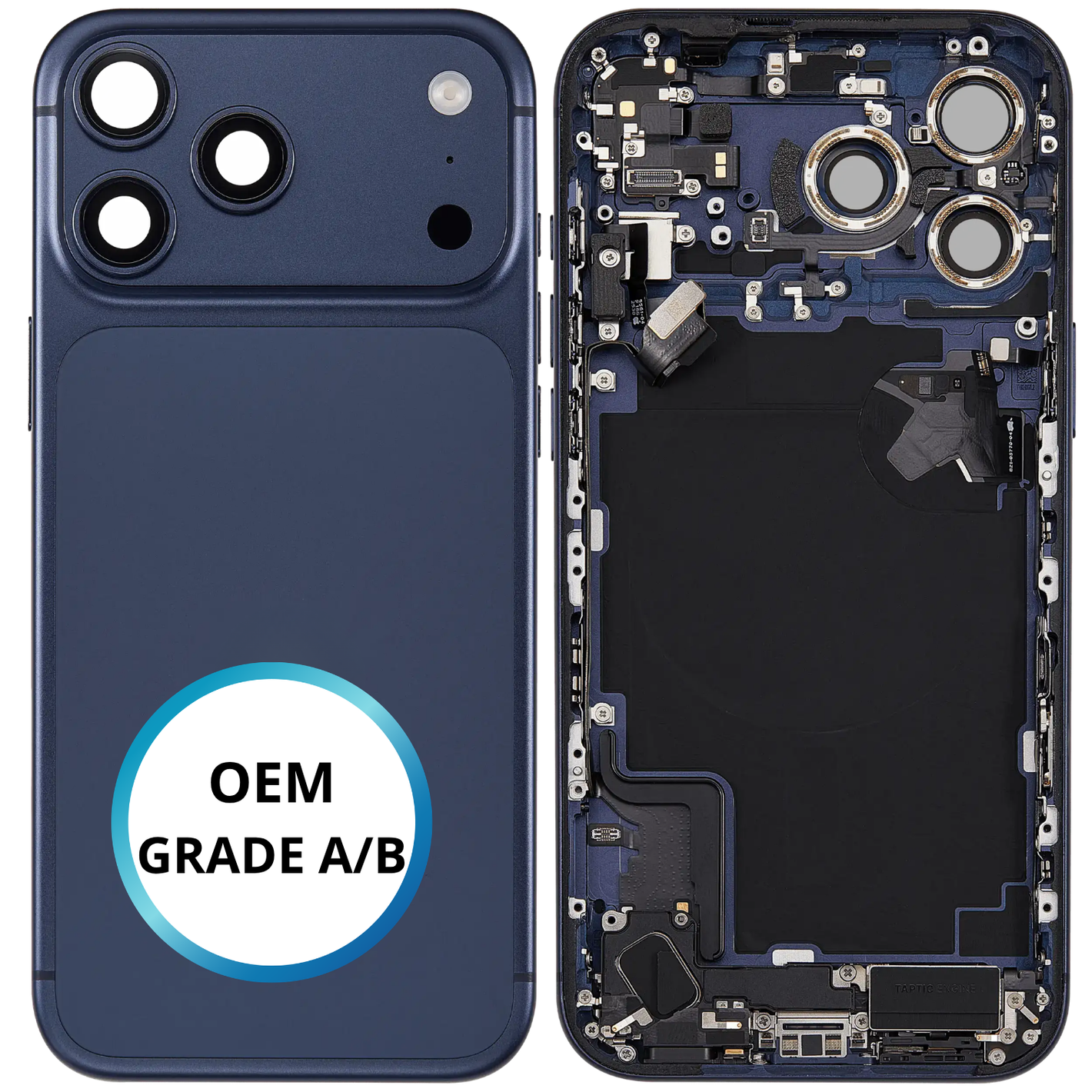 Châssis arrière - iPhone 17 Pro Max - Bleu Intense | Complet avec composants (ORIGINAL GRADE A/B)