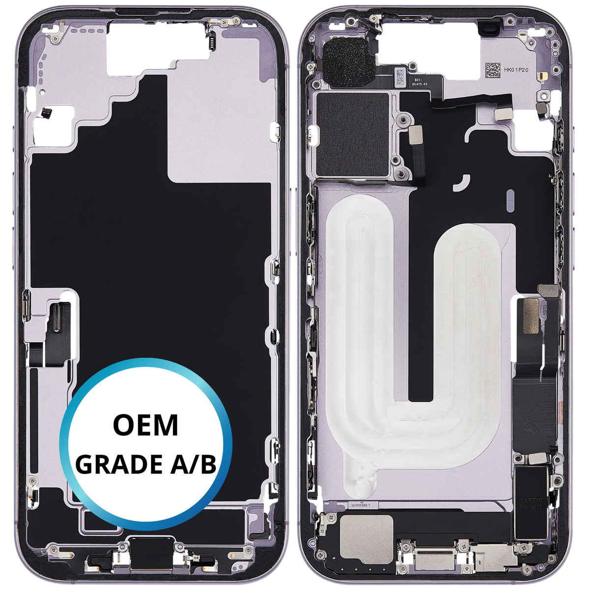 Châssis intermédiaire - iPhone 17 - Violet/Lavande | Complet avec composants (ORIGINAL GRADE A/B)