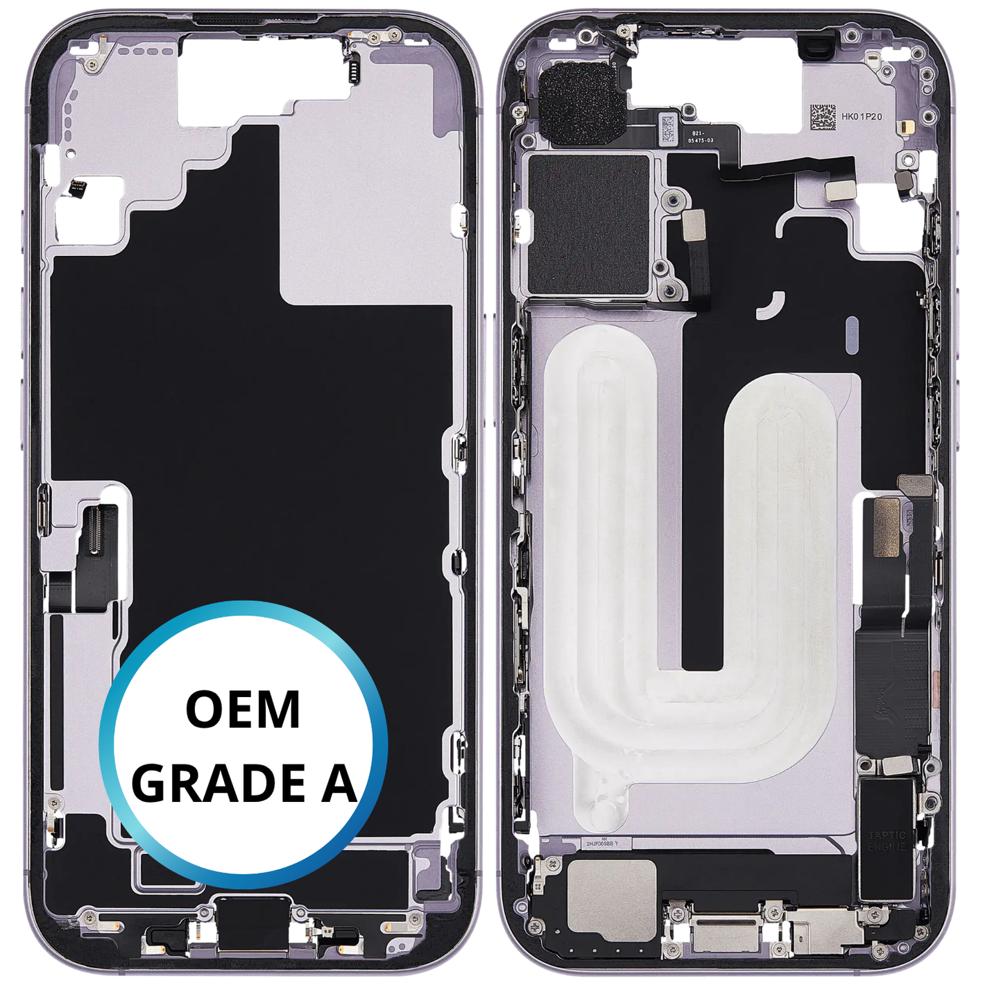 Châssis intermédiaire - iPhone 17 - Violet/Lavande | Complet avec composants (ORIGINAL GRADE A)