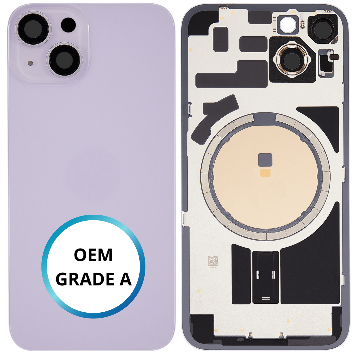 Vitre arrière assemblée - iPhone 14 - Violet (ORIGINAL PULLED GRADE A)